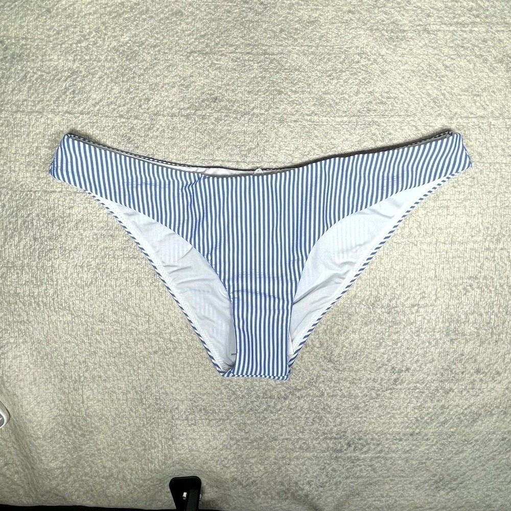 J.Crew Hipster Bikini Bottom In Seersucker For Women - swimwear size M BF116 WRB
